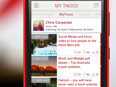 Tnooz Responsive Mobile responsive social strategy ui design user experience ux ux design visual design