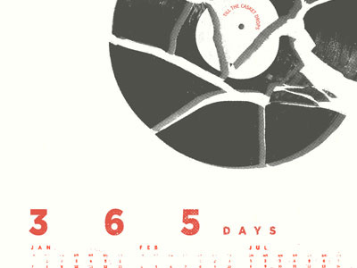 Broken Record 365 calendar distress halftone music poster print record screen print texture