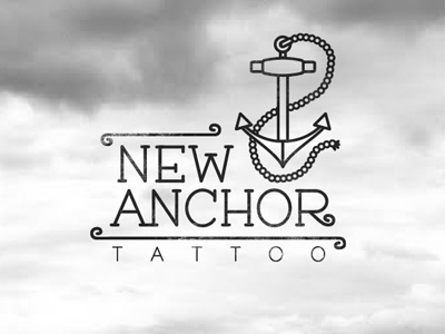 New Anchor Tattoo Logo anchor custom lettering icon line logo rope simple tattoo typography