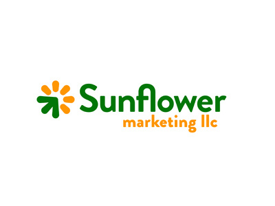 Sunflower Marketing arrow flower logo sunflower