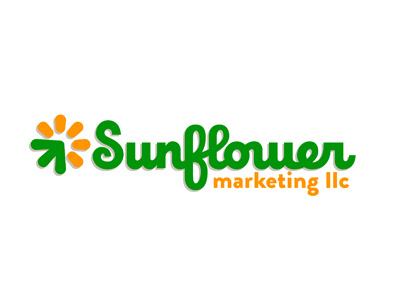 Sunflower Logo 2 arrow flower lettering logo script sunflower typography