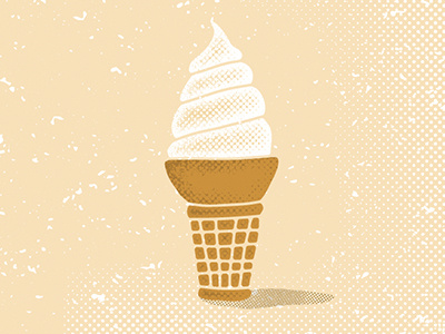 Ice Cream Cone ice cream illustration rough texture