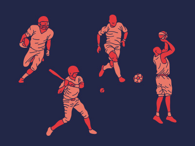 Sports Icons baseball basketball football icons illustration limited color minimal simple soccer sports