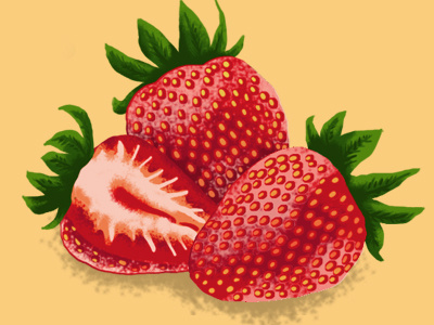 Strawberries color fruit illustration strawberry texture