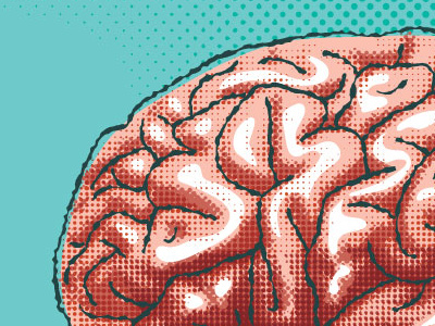 Brain Detail brain color dots halftone illustration texture