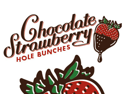Chololate Strawberry Hand Drawn Type chocolate hand lettering illustration strawberry type typography
