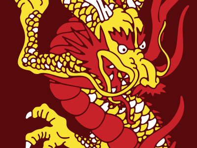 Tai Chi Dragon color dragon illustration line