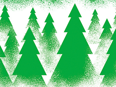 Holiday Illustrations - Trees color green holiday snow texture tree