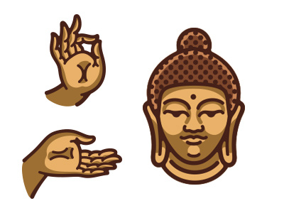 Buddha brown buddha color gold illustration line minimal rounded simple tan vector