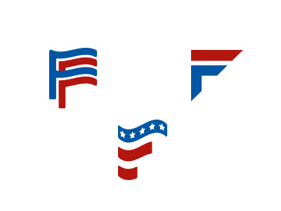 Freedom Fest Logo Options logo identity branding monogram letter flag red white blue