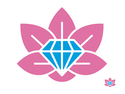Diamond Lotus Simplified color diamond flower logo lotus vector
