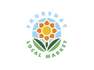 Thursday Local Market Logo color flower identity illustration logo