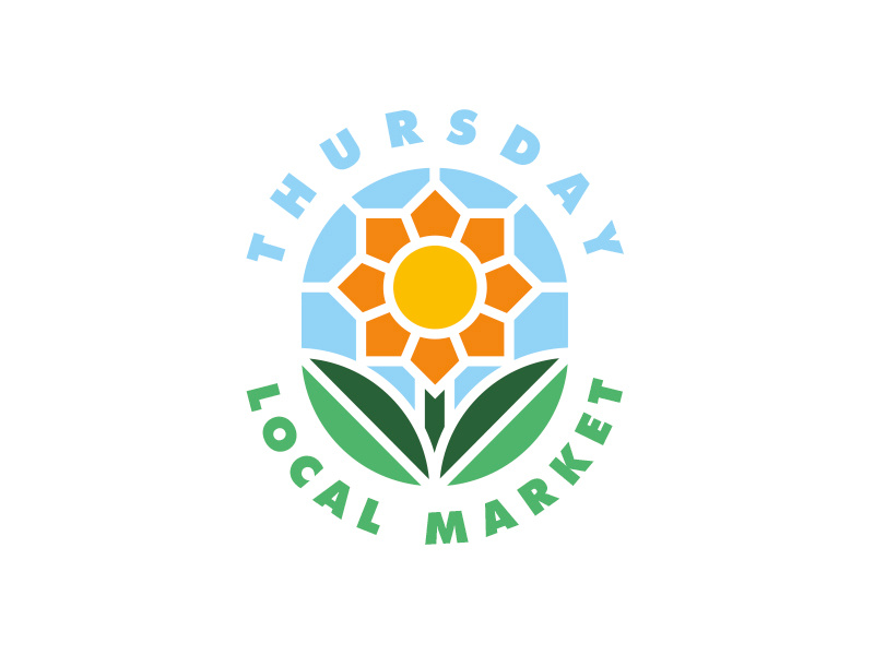 Thursday Local Market Logo logo identity flower illustration color