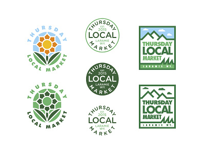 Thursday Local Market Logo Options color flower identity illustration logo