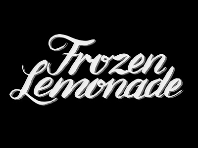 Frozen Lemonade BW brush hand made lettering script typography