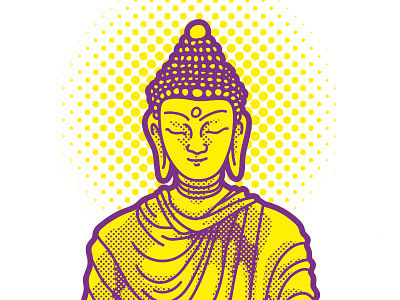 Buddha buddha color dots halftone