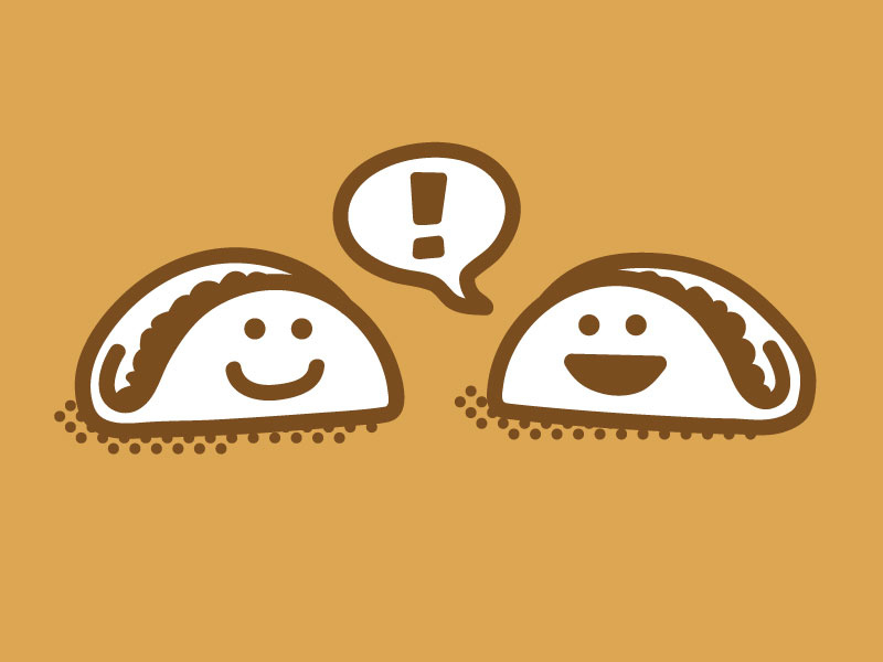 Taco Friends friends taco minimal halftone vector simple line color illustration