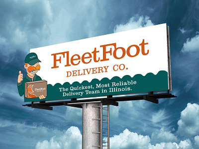 FleetFoot Billboard billboard billboard design branding company design fleetfoot illustration logo mail typography vector