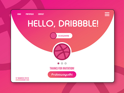 Hello, Dribbble! - It's My First Shot! debut debut shot debutshot dribbble debut dribbble invitation dribbble invite flat design gradient hello dribbble homepage design simple design ui ui design user interface user interface design ux ui design web design website