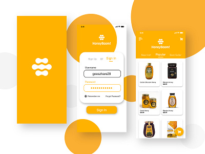 User Interface Design Mobile App - HoneyBoom!