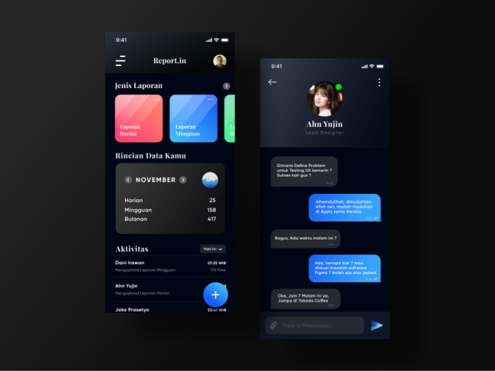 google chat dark mode