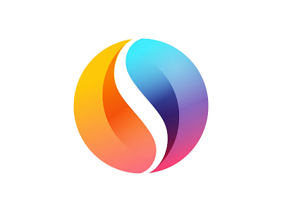 S Logo Mark 3d collaborate colorful fold gradient logo logodesign negativespace s