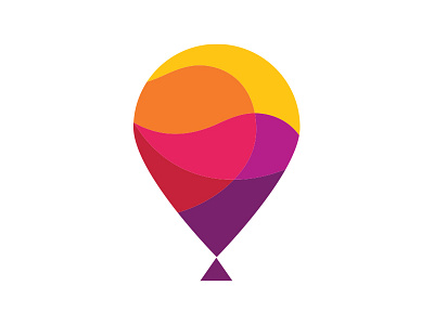 Hot Air Balloon 3d air balloon colorful gradient logo logodesign