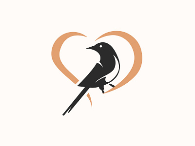 Magpie+Heart branding counselor heart logo logodesign magpie nature vector
