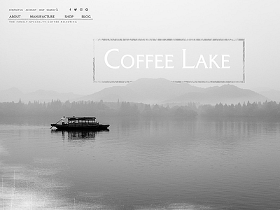 Coffe Lake black and white branding coffee design landing site ui ux web web design