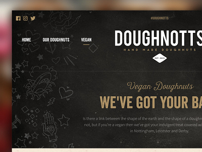 Doughnotts Vegan Page bakery doughnuts food internal page vegan web web design website