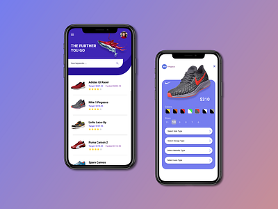 Shoes App app design ui ux vector