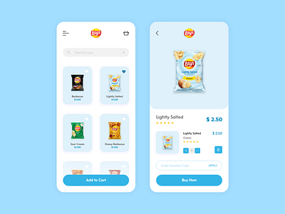 Lay's - UI App app blue brand branding design graphic graphic design illustration logo logo design online online shop shop shopping ui ui ux ui design uidesign uiux ux