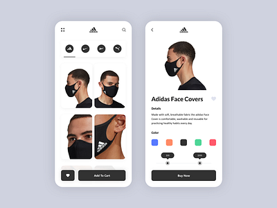 Adidas Face Cover - App UI black branding covid 19 covid19 design graphic illustration logo logotype mask typography ui ui design uiux ux web web design webdesign website white