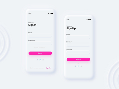 Inspired Login Screen _ iOS adobe adobexd app branding colour design digital art facebook gmail illustration instagram photoshop signin signup twitter ui