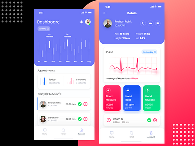 Cardiac Device _ Doctor Dashboard adobexd app blood pressure bp checkup colour dashboard design doctar health heart heartbeat illustration mobile mointor patient pen tool photoshop ui vector