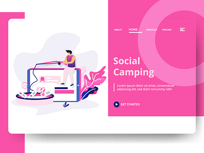 Social Camping _ Landing Illustration