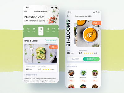 Nutrition Chef _ Health _ iOS adobexd app chef colour daily nutrition days design digital art food healthy eating healthy life healthyfood illustration ios mobile nutrition nuts photoshop ui weeks