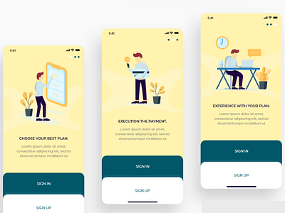 SIGN IN _ ILLUSTRATIONS _ iOS adobe adobexd animation app art art direction callendar vector colour design digital art illustration payment pen drawing pen tool photoshop plan tree ui vector vectorart