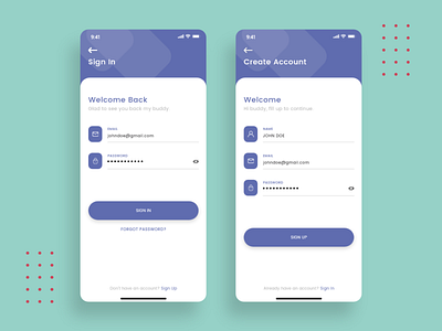 Sign IN Design _ iOS App adobe adobexd app colour design digital art forgot illustration logo mobile newdesign password photoshop register signin signing signup ui welcome screen