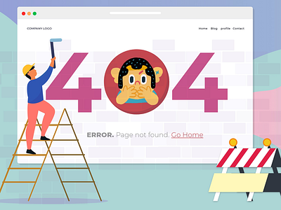 404 Error - Landing page adobe adobexd art work ban colour design digital art error error 404 page illustration ladder landing screen mac os pen tool ui