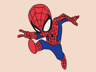 Junior Spider-Man adobe adobexd colour digitalart illustration junior net pentool photoshop red spider spider man ui vector