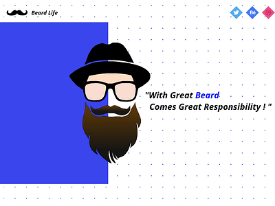 Beard Life adobexd beard beard life blue color illustration landing page men pen tool photoshop ui vector