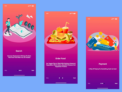 Foodie app🥘 - Onboarding Screens adobe adobe xd app colour food foodie life ios onboarding screens order payment ui