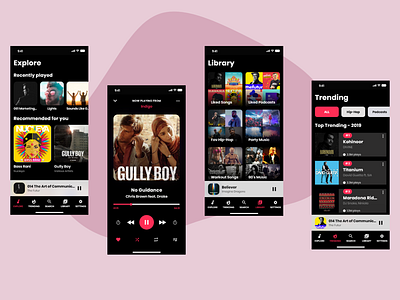 Music 🎵 iOS redesign _ iOS Music Application Dark mode
