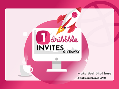 Invitation _Dribbble adobe adobexd best shot chance colour community dribbble invite dribble illustraion invitation opportunity ui