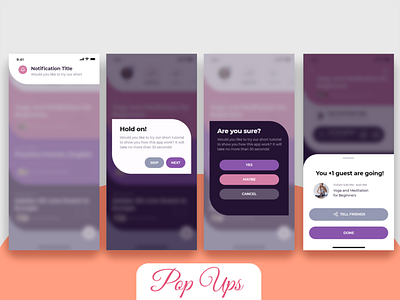 Pop Ups Screen_ iOS Customize adobexd app branding colour design message screen notification photoshop pop art popup typography ui