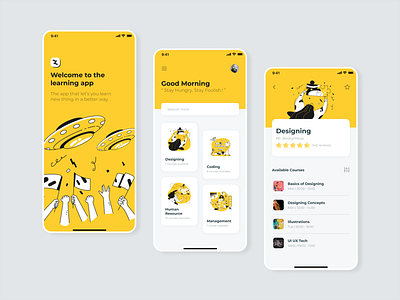 Learning App _iOS adobexd app colour current trends design digital art illustration learning online tutorial photoshop select study ui updated ux vector