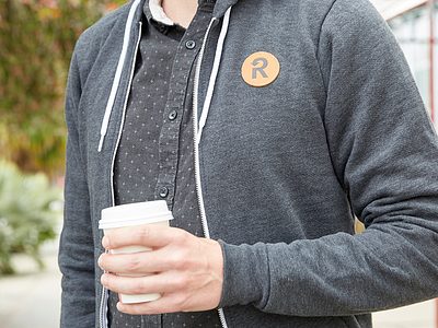 Recurly Hoodie apparel employee hoodie leather patch swag