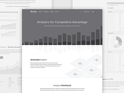 Recurly Analytics Wireframes analytics business dashboard enterprise insights reporting web page wireframes
