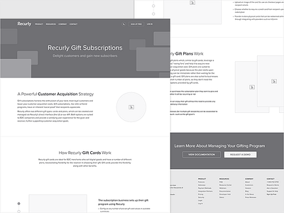 Recurly Gift Subscriptions Wireframes enterprise gift cards gift plans gift subscriptions gifting web page wireframes